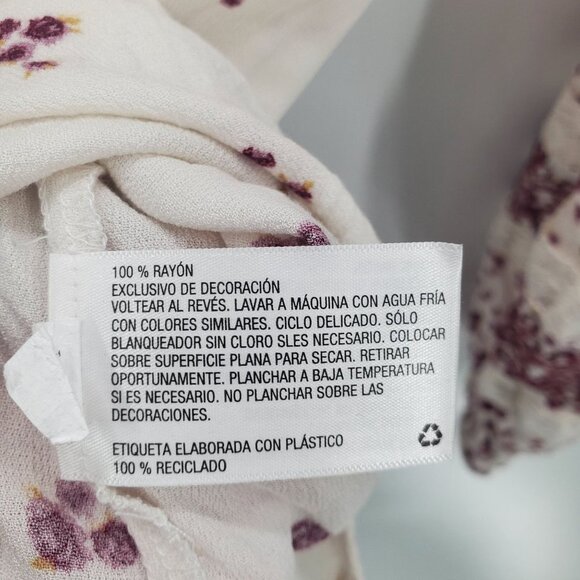 Knox Rose Womens Pink Cream Floral Tunic Top Sz S Long Sleeve V-Neck Lace Boho - Picture 11 of 15